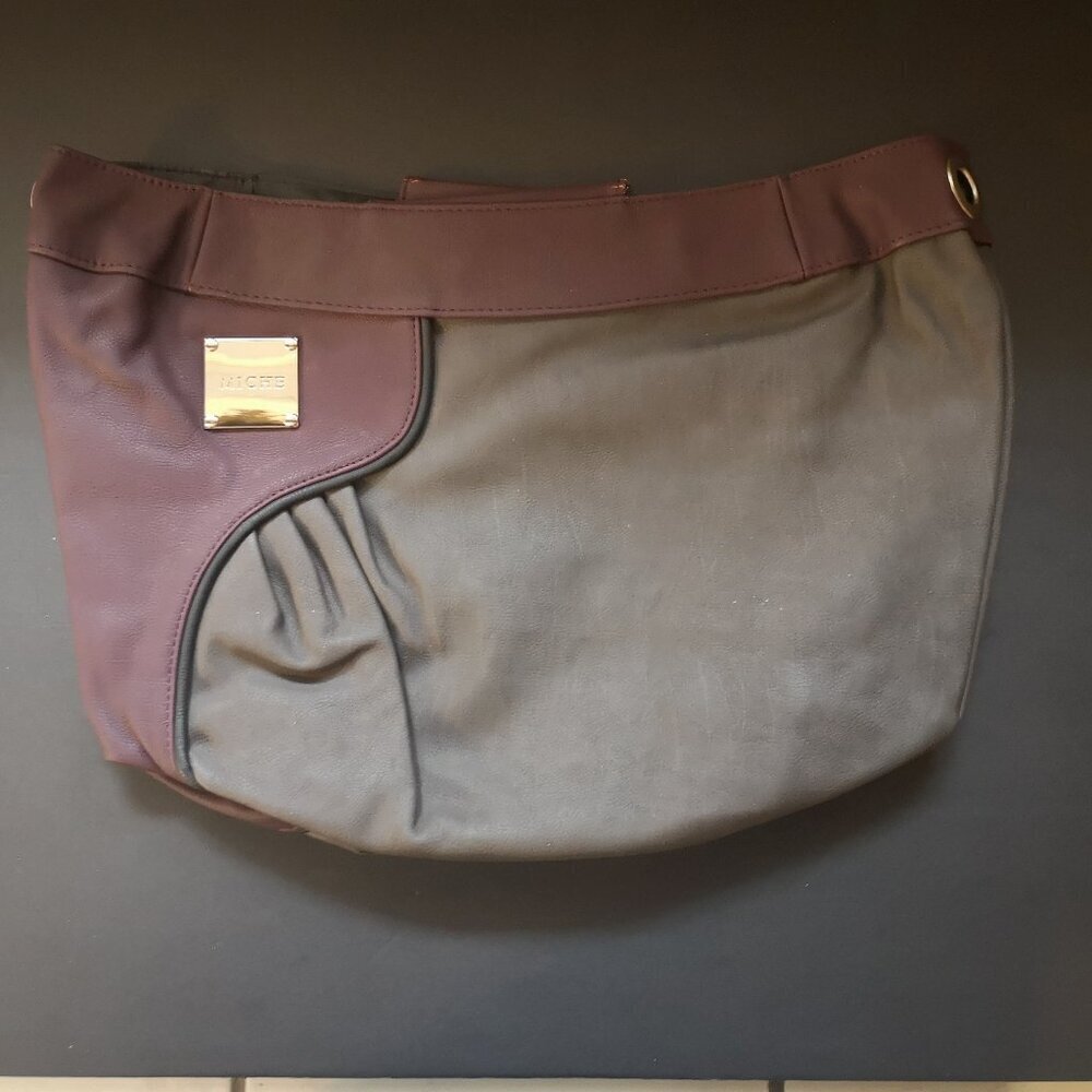 Miche Aubrey Faux Leather Demi Shell Burgundy & Charcoal Lined